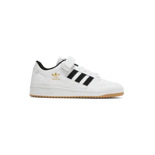 کتونی آدیداس فوروم سفید مشکی زیره قهوه ای Adidas Forum Low White Black Brown