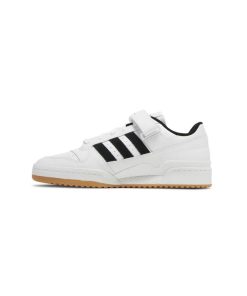 کتونی آدیداس فوروم سفید مشکی زیره قهوه ای Adidas Forum Low White Black Brown