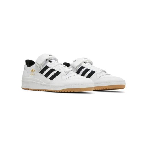 کتونی آدیداس فوروم سفید مشکی زیره قهوه ای Adidas Forum Low White Black Brown